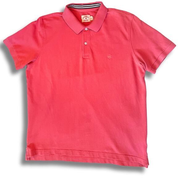 Brooks Brothers Red Fleece Polo Shirt XL Pink Striped Collar Accent Casual Prep - Picture 6 of 7